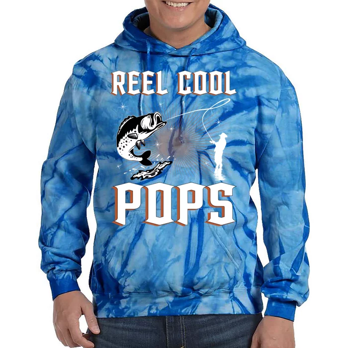 Reel Cool Pops Funny Fishing Grandpa Dad Joke Cool Fisher Funny Gift Tie Dye Hoodie