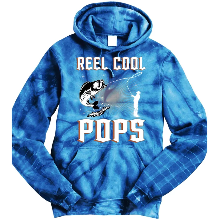 Reel Cool Pops Funny Fishing Grandpa Dad Joke Cool Fisher Funny Gift Tie Dye Hoodie