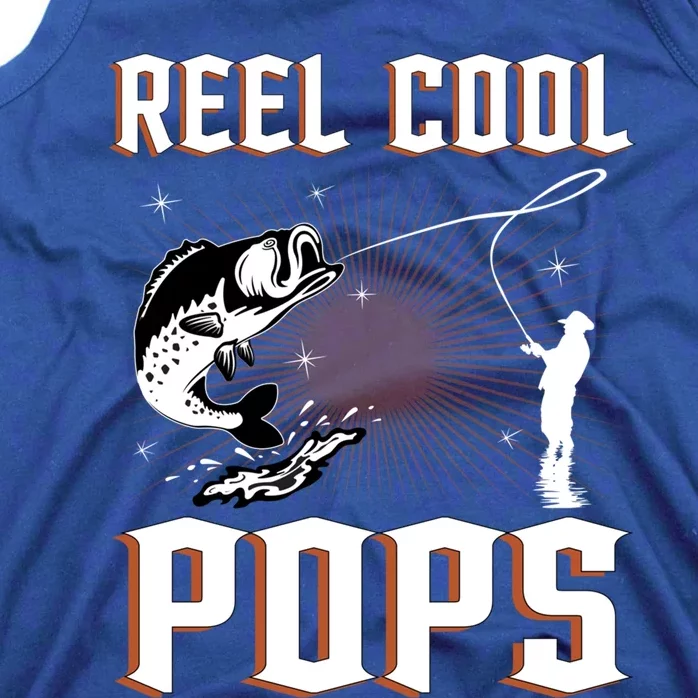 Reel Cool Pops Funny Fishing Grandpa Dad Joke Cool Fisher Funny Gift Tank Top