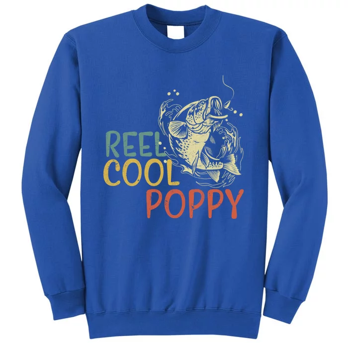 Reel Cool Poppy Vintage Fishing FatherS Day Gift Tall Sweatshirt