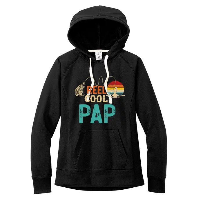 Reel Cool Pap Vintage Retro Fishing Father's Women's Fleece Hoodie