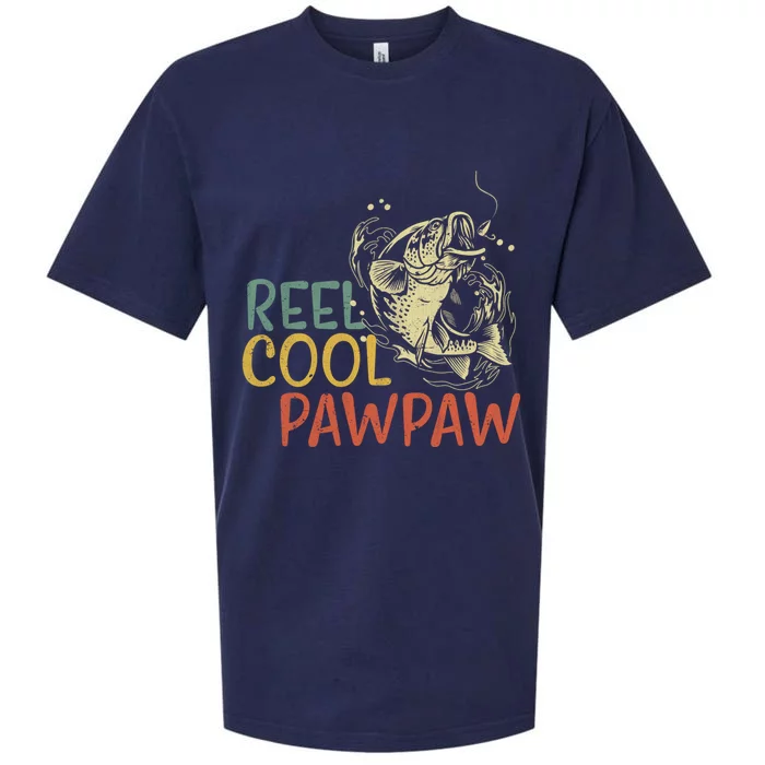 Reel Cool Pawpaw Vintage Fishing FatherS Day Cool Gift Sueded Cloud Jersey T-Shirt