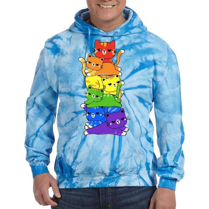 Rainbow Cats Pride Month Lgbt Lgbtq Tie Dye Hoodie