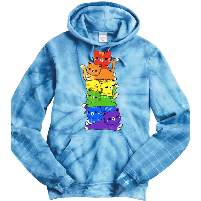 Rainbow Cats Pride Month Lgbt Lgbtq Tie Dye Hoodie