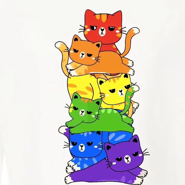 Rainbow Cats Pride Month Lgbt Lgbtq Cropped Pullover Crew