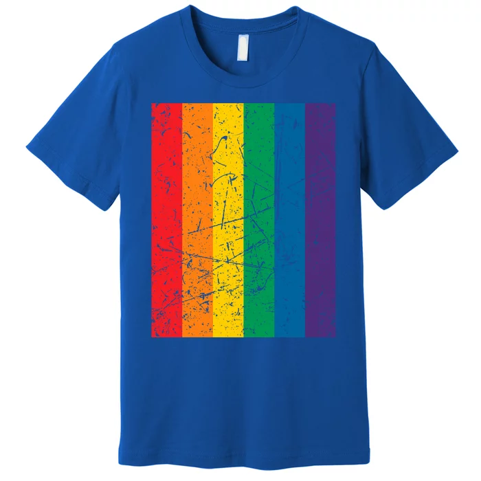 Rainbow Colourful Pride Flag Lgbt Gift (Version 1) Meaningful Gift Premium T-Shirt