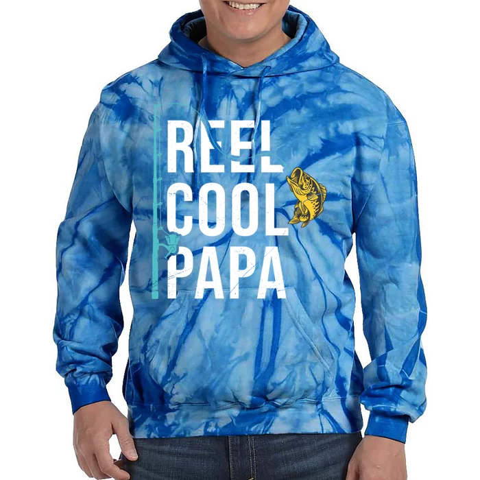 Reel Cool Papa Fishing Gift Funny FatherS Day Gift Tie Dye Hoodie