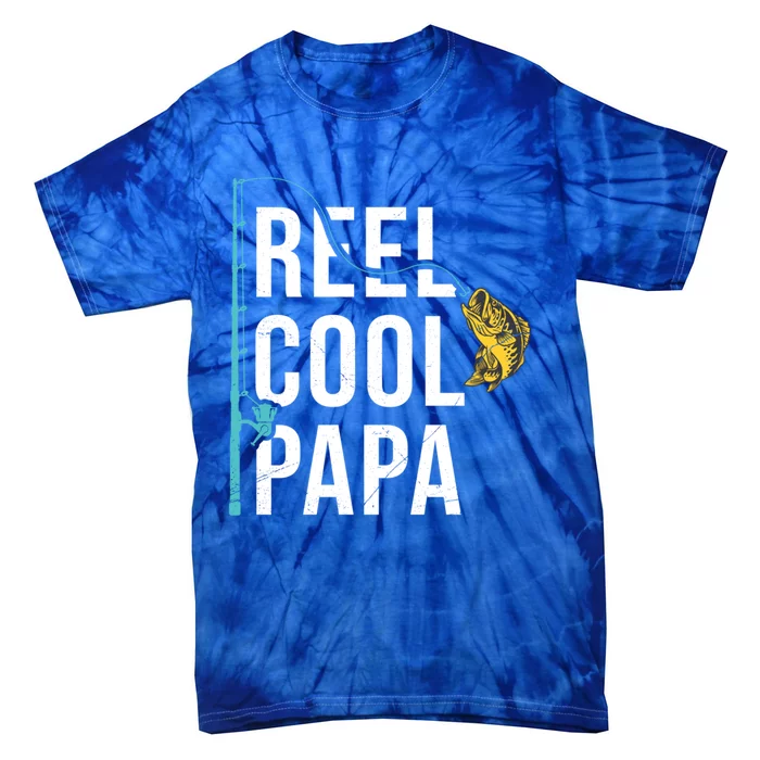 Reel Cool Papa Fishing Gift Funny FatherS Day Gift Tie-Dye T-Shirt