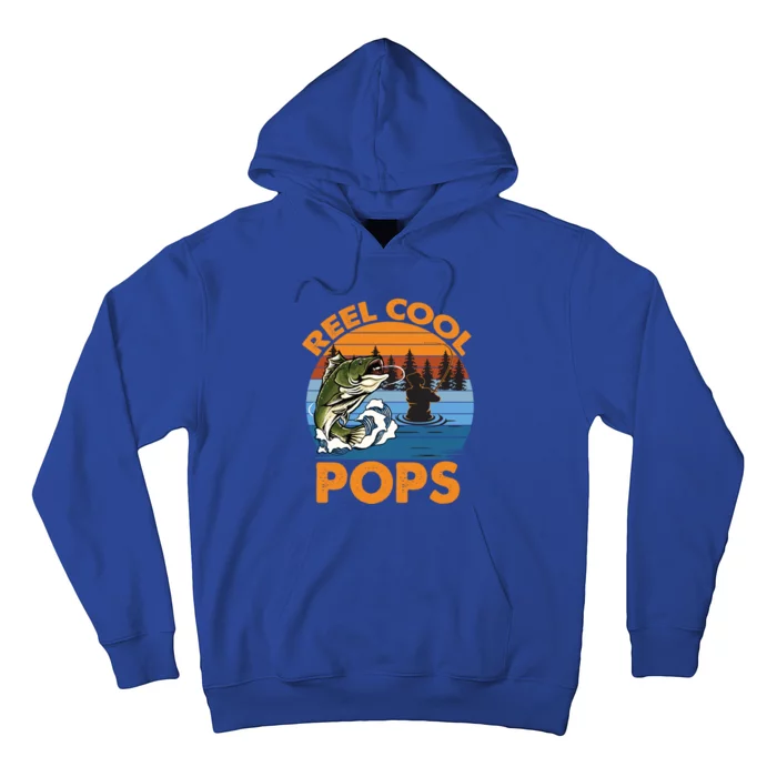 Reel Cool Pops Vintage Fisher Dad Love Fishing Gift Hoodie