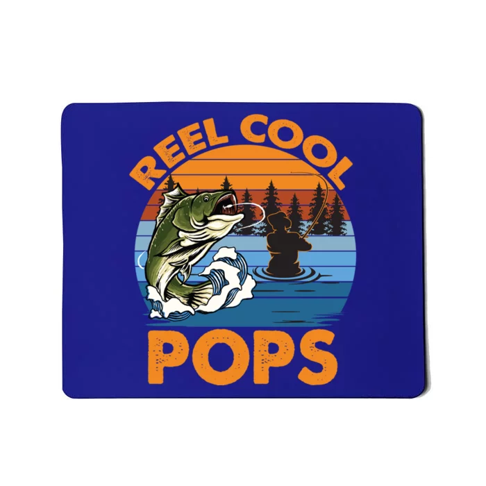 Reel Cool Pops Vintage Fisher Dad Love Fishing Gift Mousepad