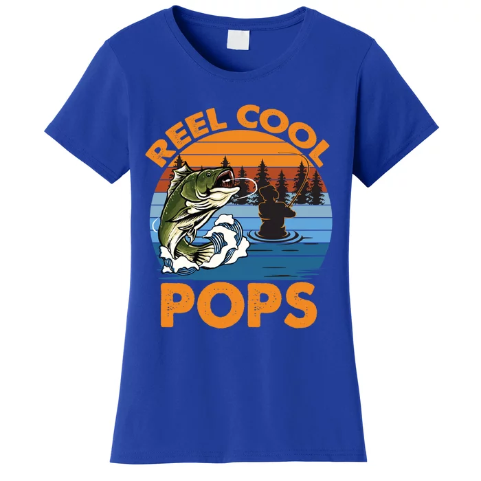 Reel Cool Pops Vintage Fisher Dad Love Fishing Gift Women's T-Shirt