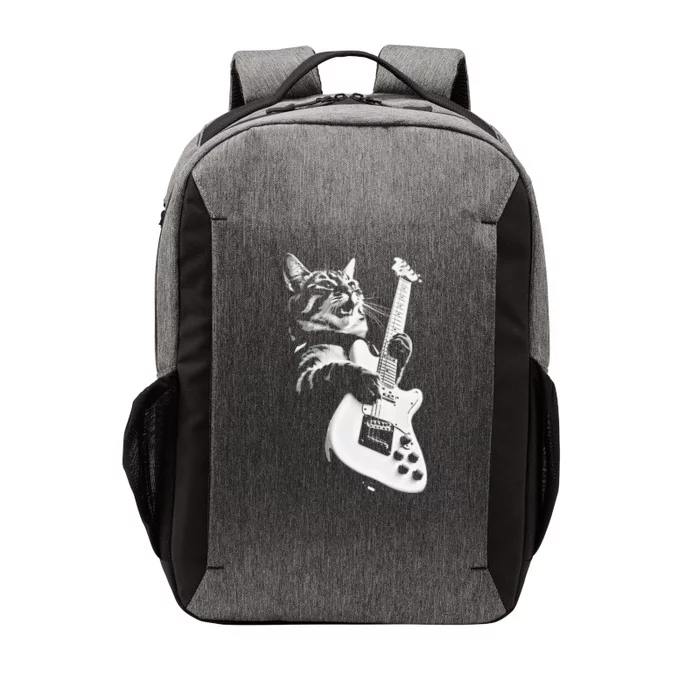 Rock Cat Playing Guitar Funny Guitar Cat Vector Backpack