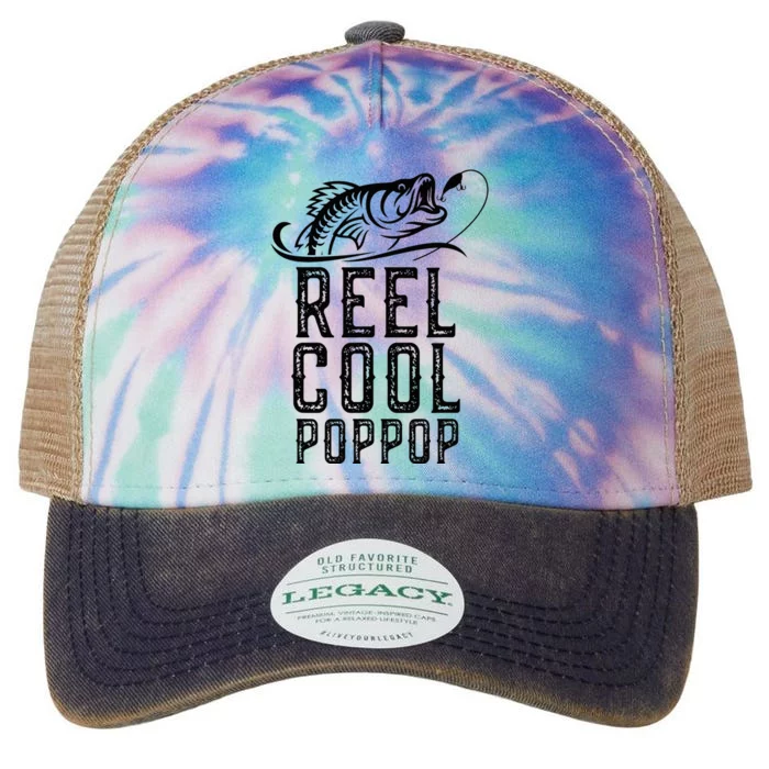 Reel Cool Pop-Pop Fishing Fisherman Funny Retro Legacy Tie Dye Trucker Hat