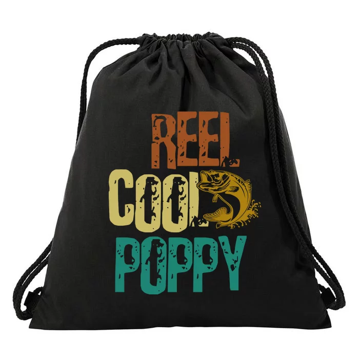 Reel Cool Poppy Vintage Fishing Drawstring Bag