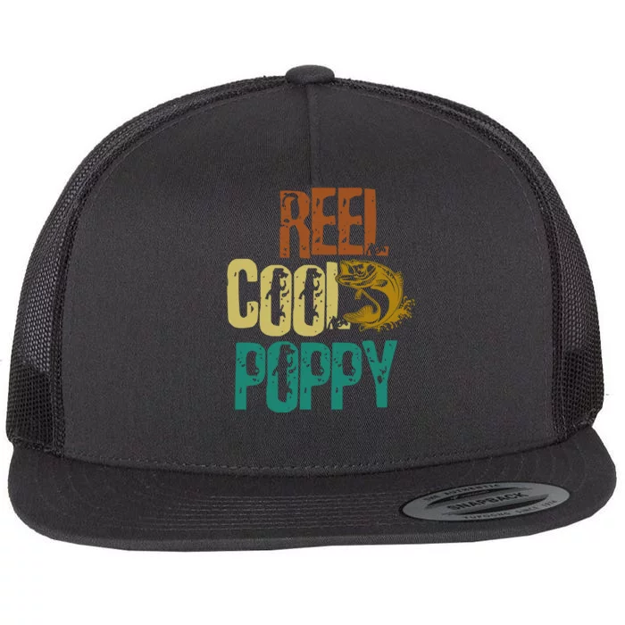 Reel Cool Poppy Vintage Fishing Flat Bill Trucker Hat