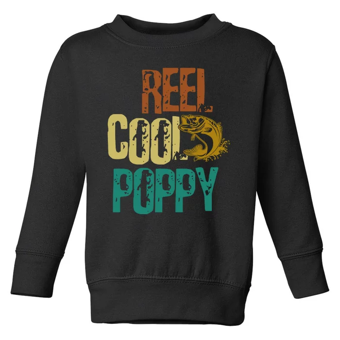 Reel Cool Poppy Vintage Fishing Toddler Sweatshirt