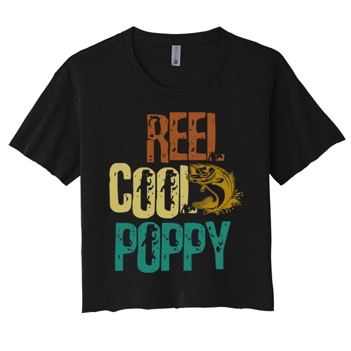 Reel Cool Poppy Vintage Fishing Women's Crop Top Tee