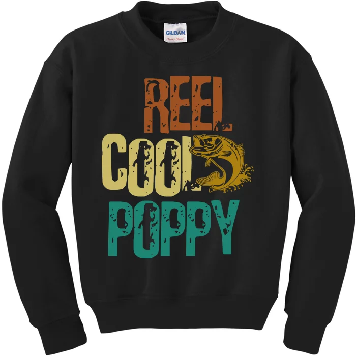 Reel Cool Poppy Vintage Fishing Kids Sweatshirt