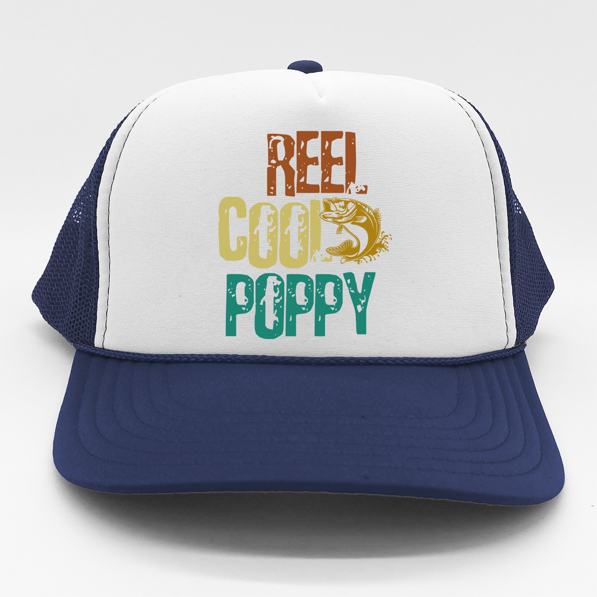Reel Cool Poppy Vintage Fishing Trucker Hat