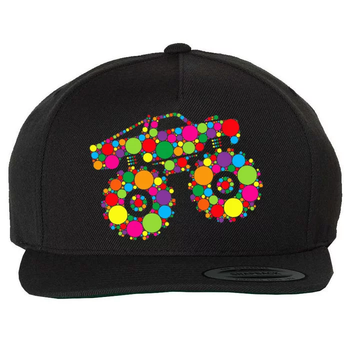 Retro Colorful Polka Dots Monster Truck Happy Dot Day Wool Snapback Cap