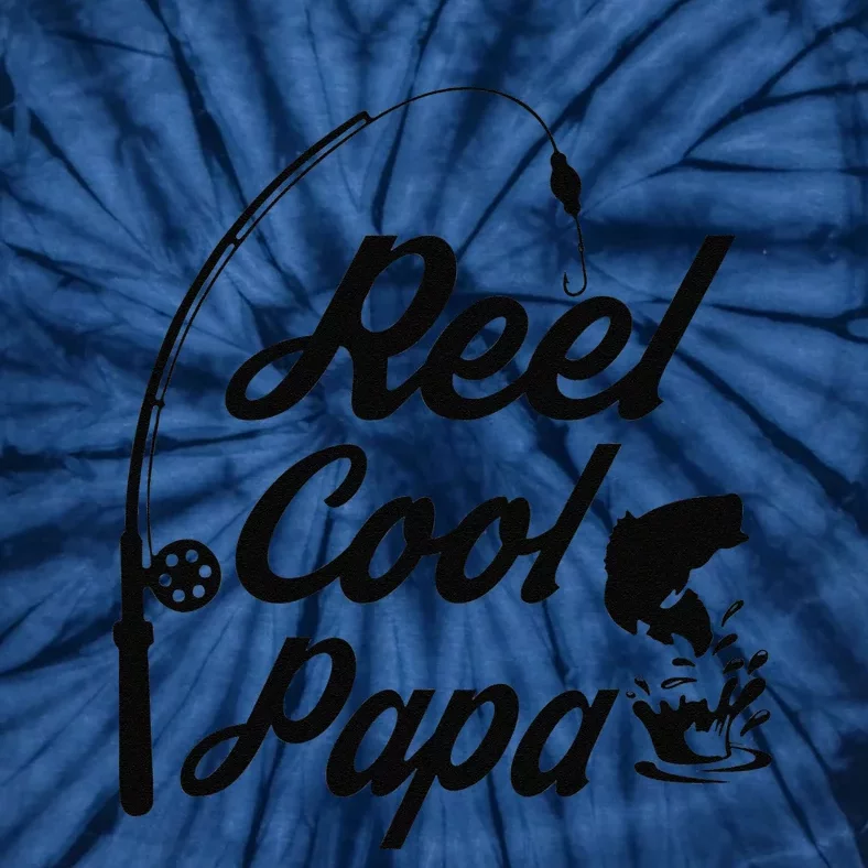 Reel Cool Papa Fishing Fathers Day Dad Birthday Gift Tie-Dye T-Shirt