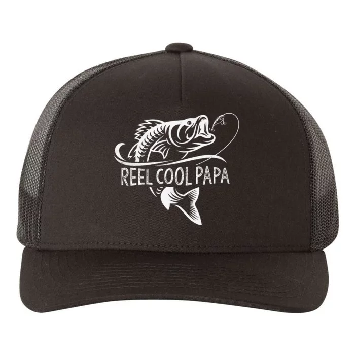 Reel Cool Papa Fishing Dad Gifts Fathers Day Fisherman Fish Yupoong Adult 5-Panel Trucker Hat