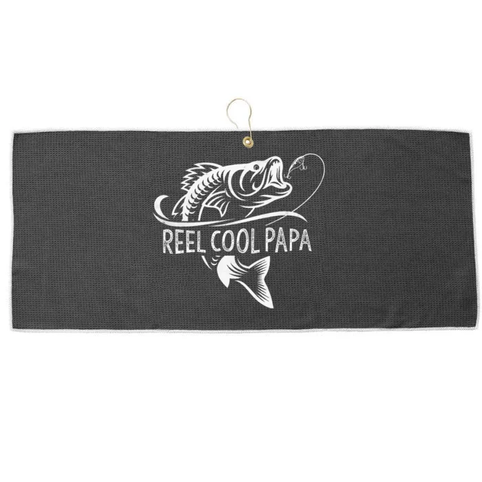 Reel Cool Papa Fishing Dad Gifts Fathers Day Fisherman Fish Large Microfiber Waffle Golf Towel