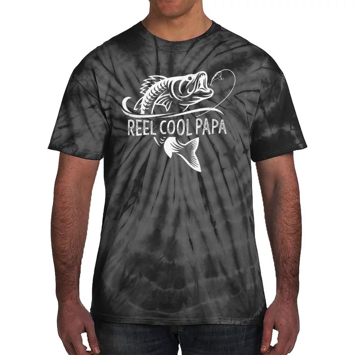 Reel Cool Papa Fishing Dad Gifts Fathers Day Fisherman Fish Tie-Dye T-Shirt