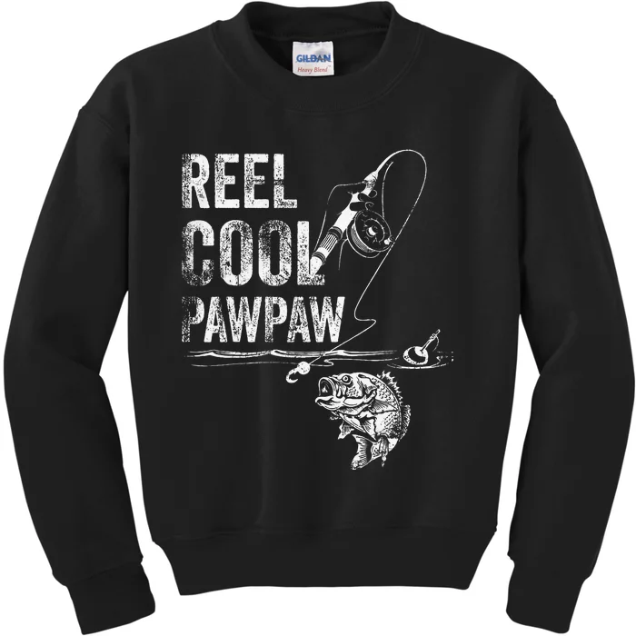 Reel Cool Pawpaw Fish Fishing Fathers Day Gift Kids Sweatshirt