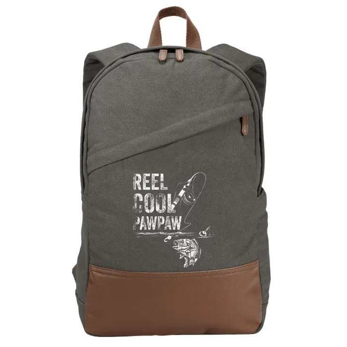 Reel Cool Pawpaw Fish Fishing Fathers Day Gift Cotton Canvas Backpack