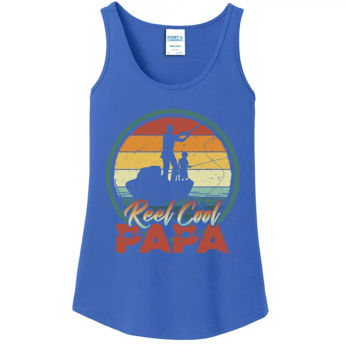 Reel Cool Papa Great Gift Cool Retro Vintage Fishing Family Meaningful Gift Ladies Essential Tank