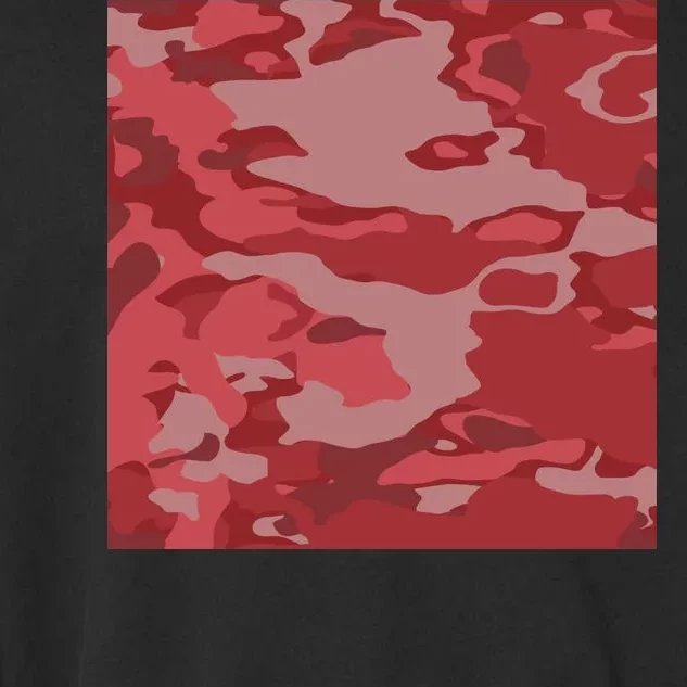 Red Camouflage Pattern Garment-Dyed Fleece Hoodie