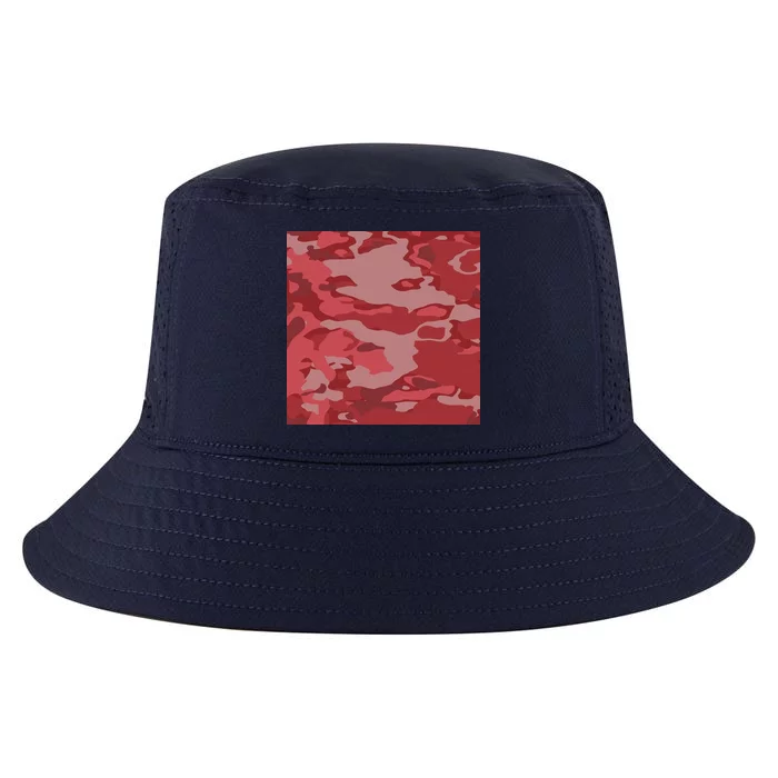 Red Camouflage Pattern Cool Comfort Performance Bucket Hat