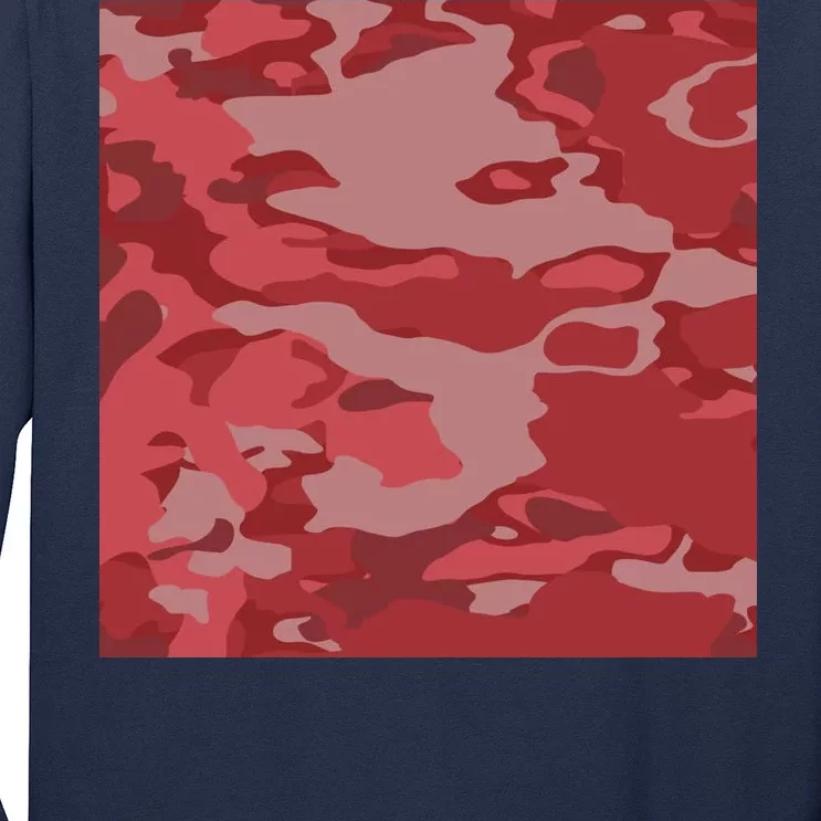 Red Camouflage Pattern Long Sleeve Shirt