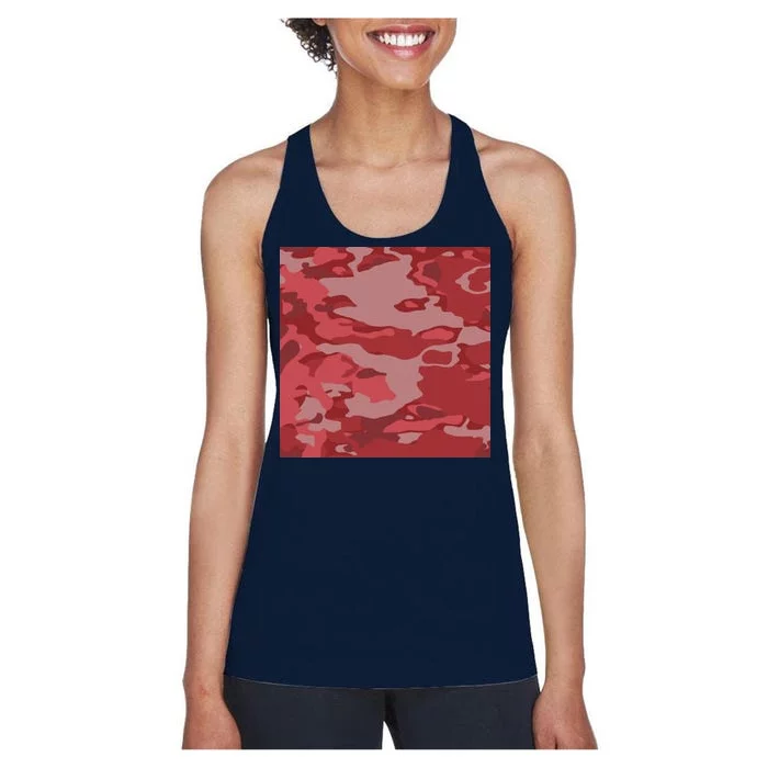 Red Camouflage Pattern Women's Racerback Tank