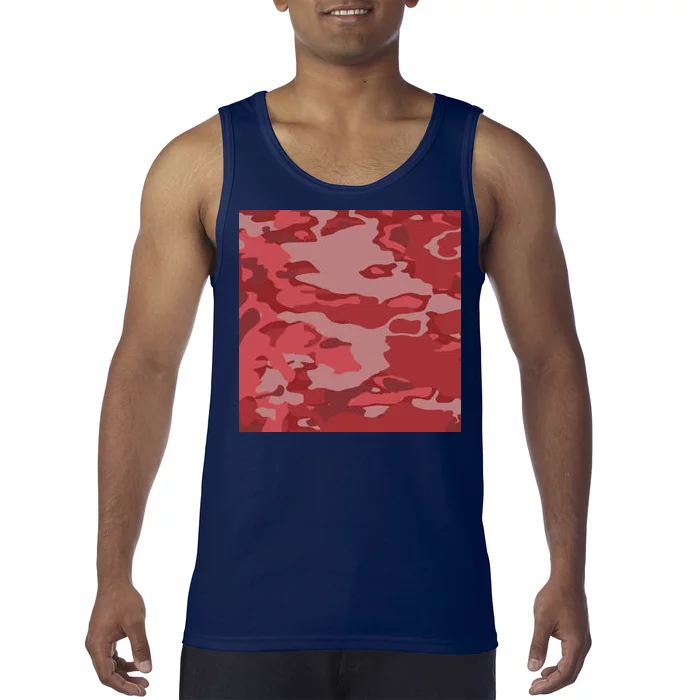 Red Camouflage Pattern Tank Top