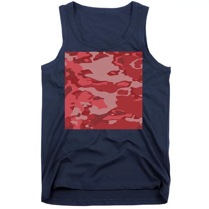 Red Camouflage Pattern Tank Top