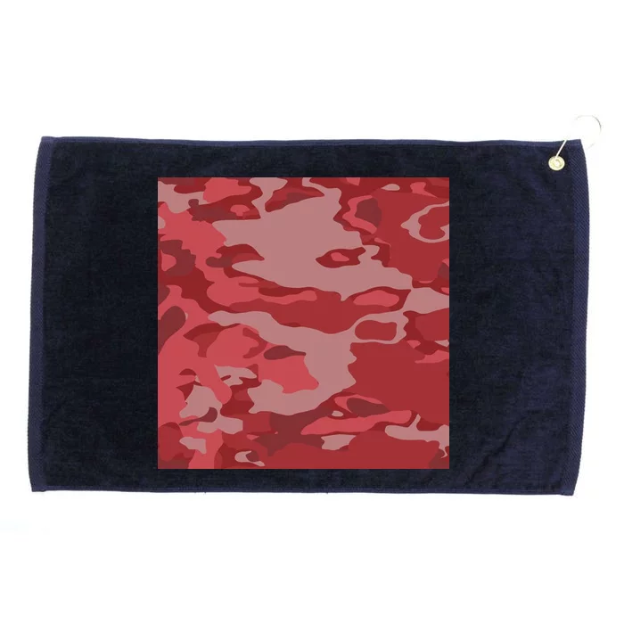 Red Camouflage Pattern Grommeted Golf Towel