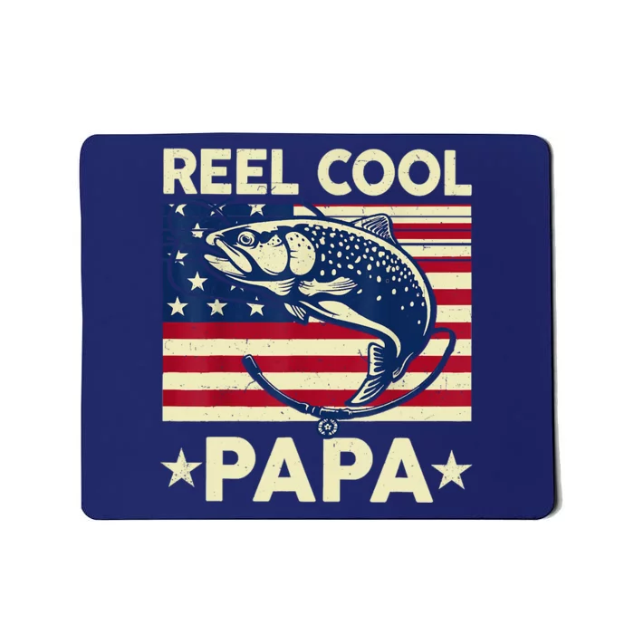 Reel Cool Papa Fathers Day Trout Fishing Gift Dad Grandpa Mousepad