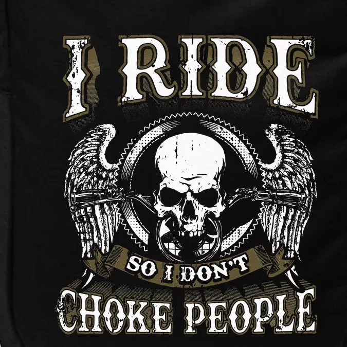 Ride Choke People Biker Wings Skull Motorcycle Long Sleeve Impact Tech Backpack