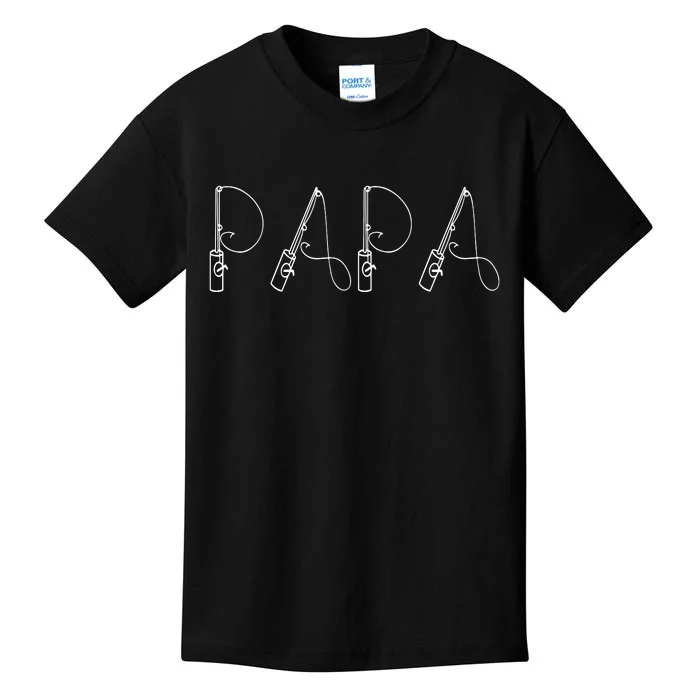 Reel Cool Papa Fishing Dad Gifts Father's Day Fisherman Fish Kids T-Shirt