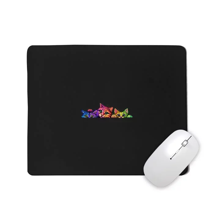 Realistic Cats Peeking Out Of Pocket Mousepad