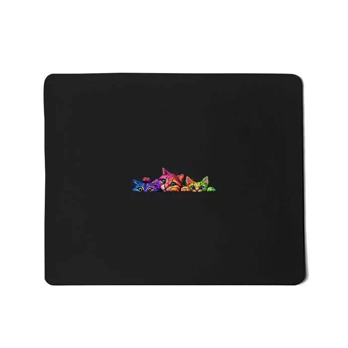 Realistic Cats Peeking Out Of Pocket Mousepad