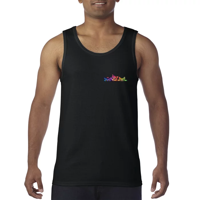 Realistic Cats Peeking Out Of Pocket Tank Top