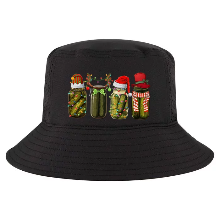 Retro Canned Pickles Christmas Santa Hat Reindeer Pickle Jar Cool Comfort Performance Bucket Hat