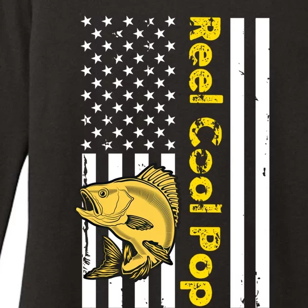 Reel Cool Pop American Flag Fathers Day Fishing Funny Gift Womens CVC Long Sleeve Shirt