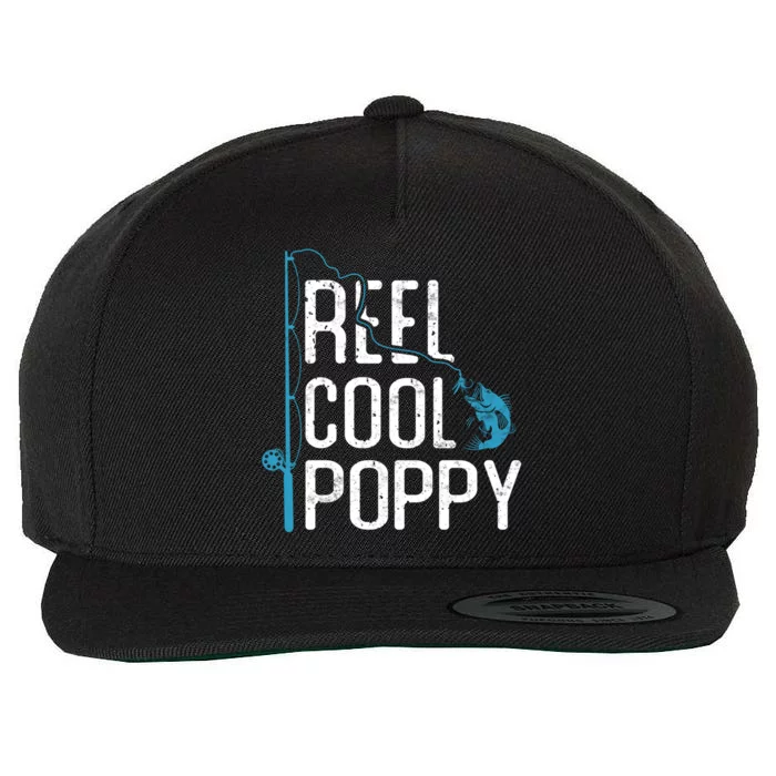 Reel Cool Poppy Fishing Father’s Day Gift Fisher Poppy Cute Gift Wool Snapback Cap