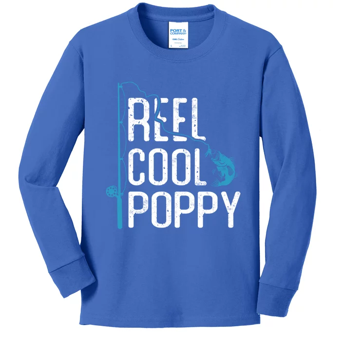 Reel Cool Poppy Fishing Father’s Day Gift Fisher Poppy Cute Gift Kids Long Sleeve Shirt