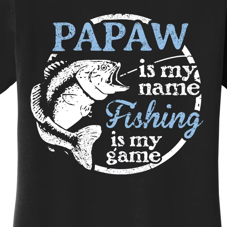 Reel Cool Papaw American Flag Fishing Birthday Fathers Day Women's T-Shirt