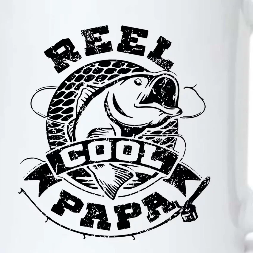 Reel Cool Papa Fish Fishing Shirt Father's Day Black Color Changing Mug